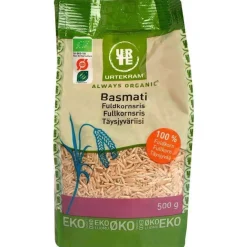 Urtekram Luomu Basmati täysjyväriisi