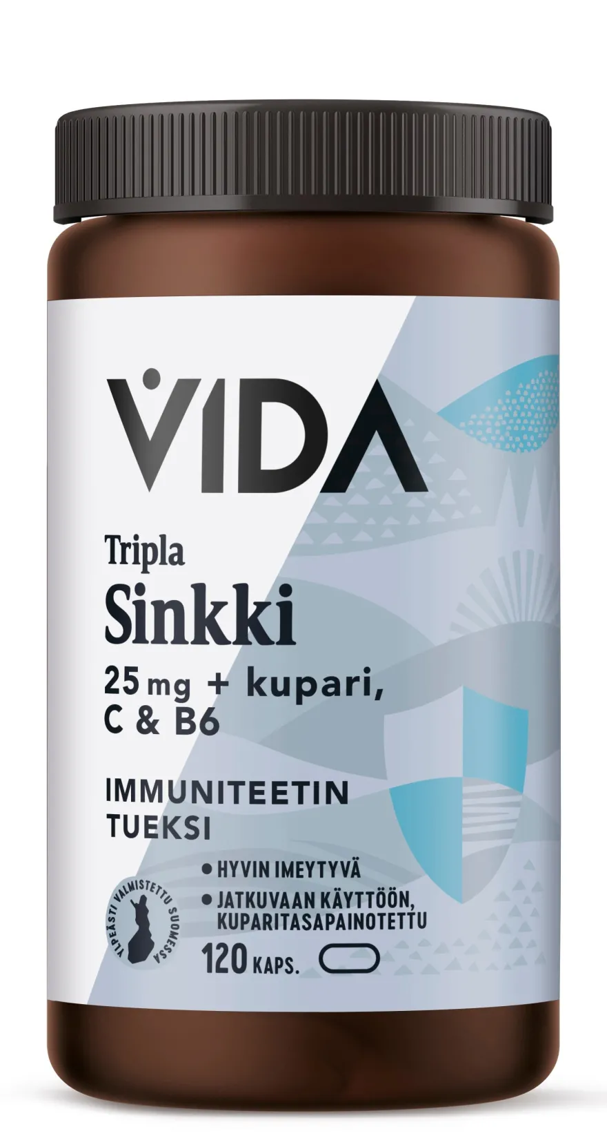 Vida Tripla Sinkki 25 mg + Kupari, C & B6