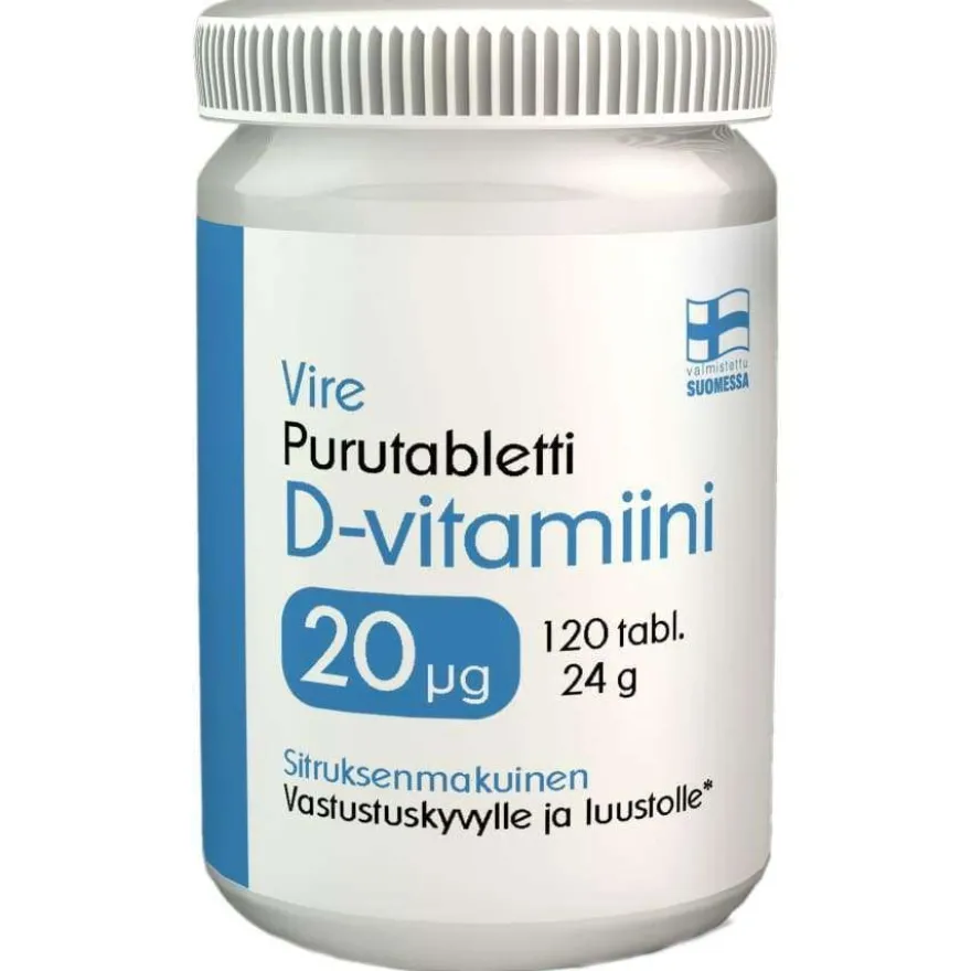 Vire D3-vitamiini 20 mikrog Purutabletti Sitruuna