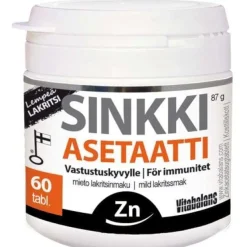 Vitabalans Sinkkiasetaatti Lempeä Lakritsi