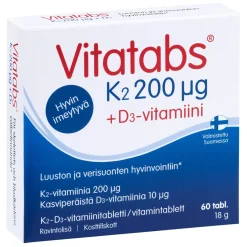Vitatabs K2 200 µg + D3-vitamiini